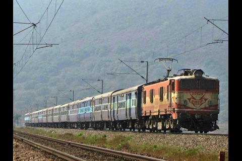 Hauled by a WAM4 electric loco, the Sangrami Express is typical of Indian long-distance trains. (Photo: Anindya Roy)